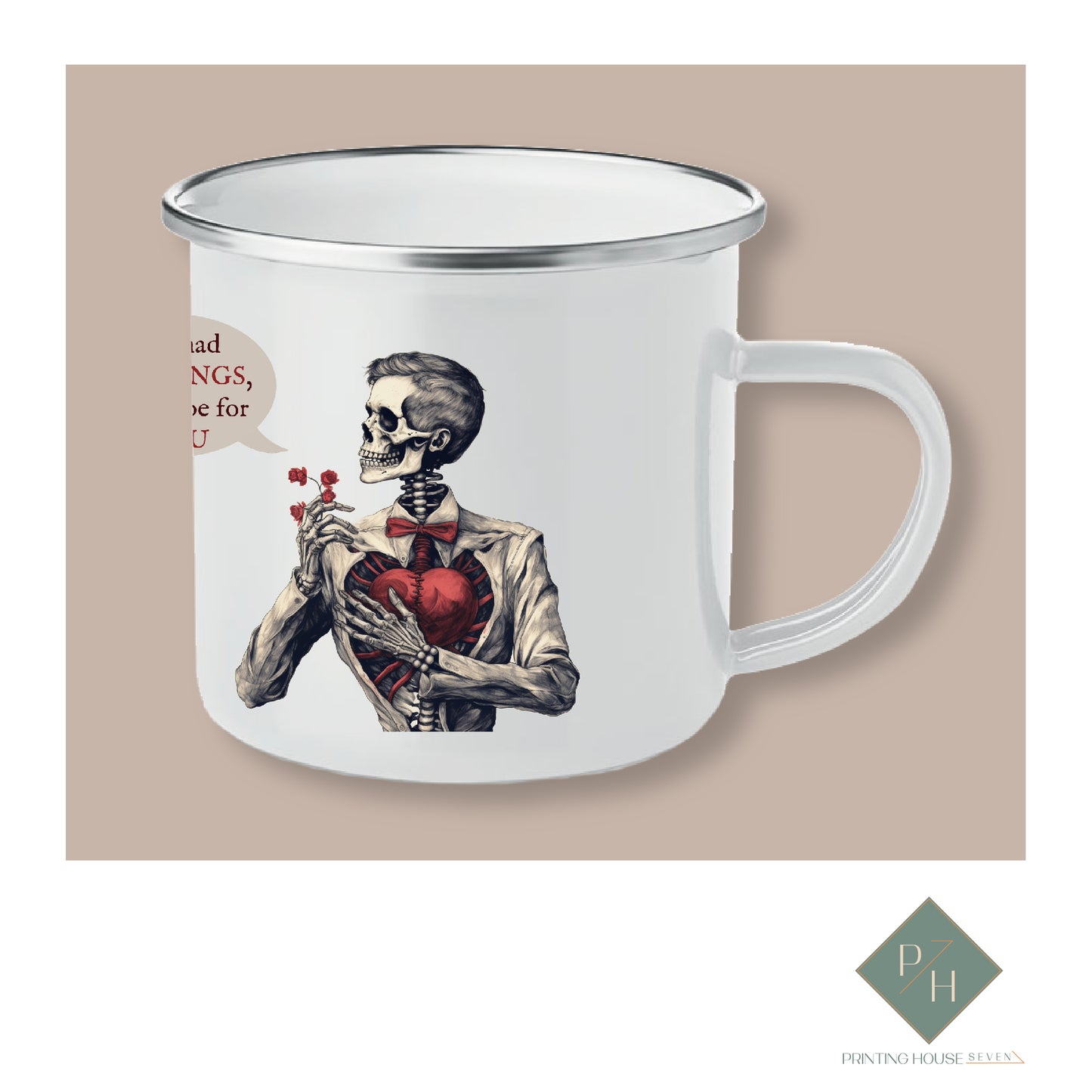 Skeleton Love Story - Enameled Mug