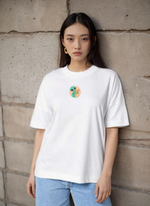 Извънземно И Коте - Oversized Тениска