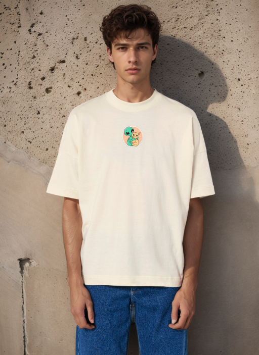 Извънземно И Коте - Oversized Тениска