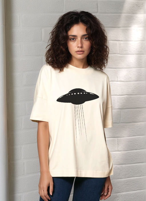 Alien UFO - Oversized Тениска