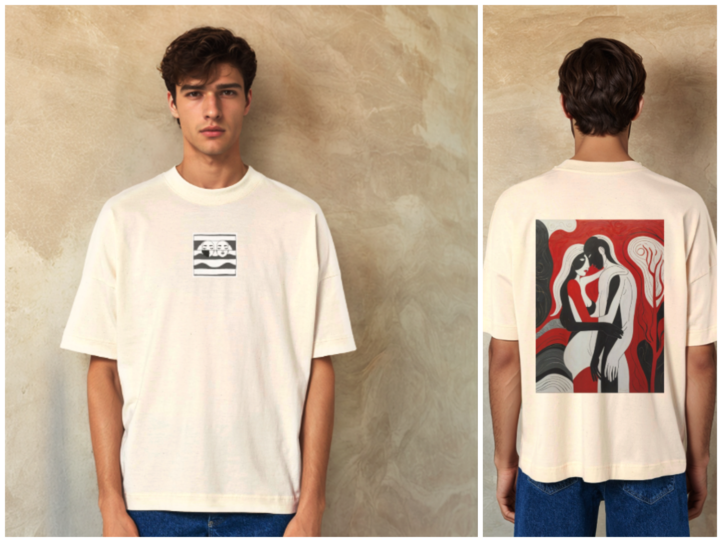 Огледални Лица - Oversized Тениска