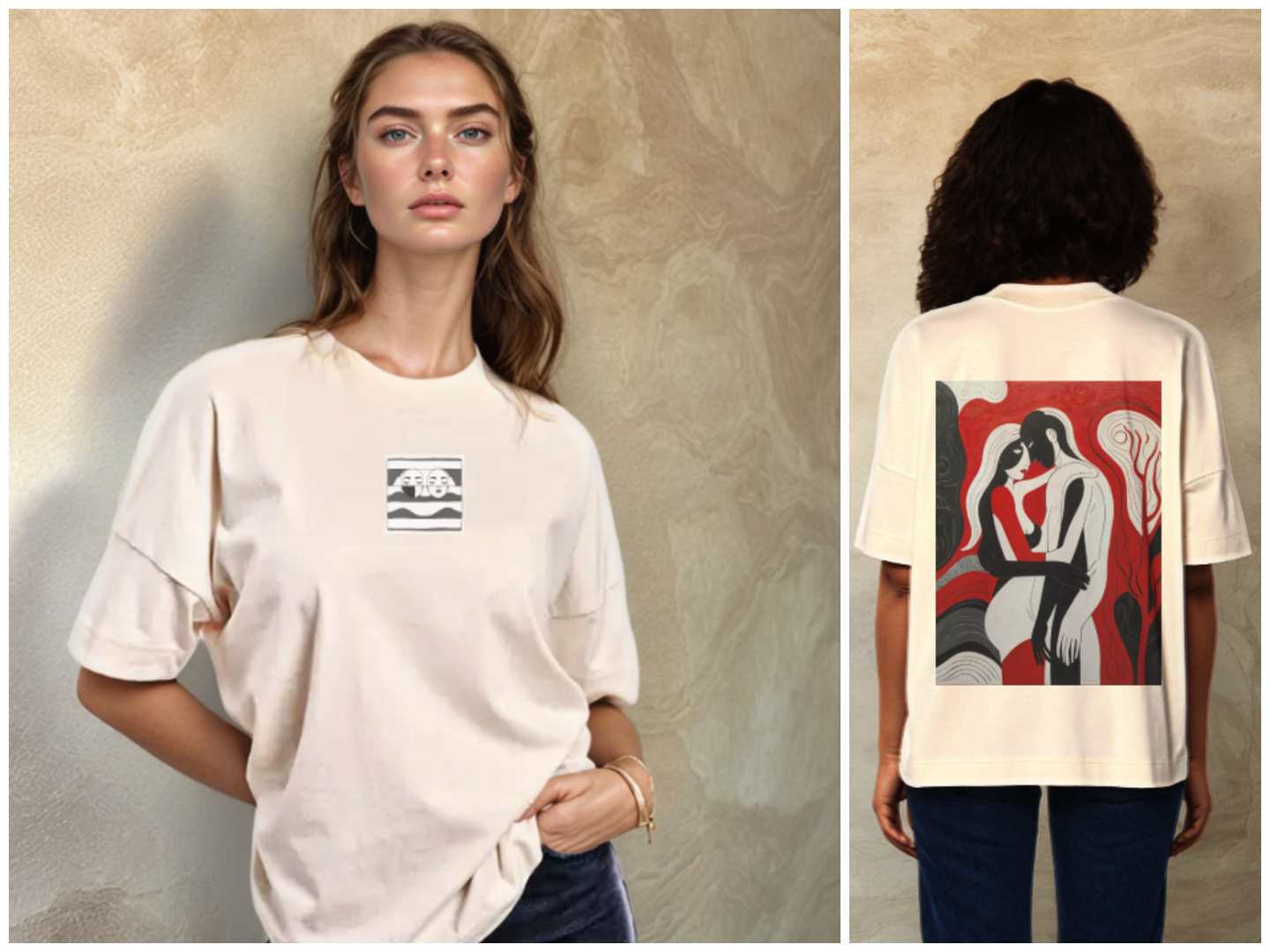 Огледални Лица - Oversized Тениска