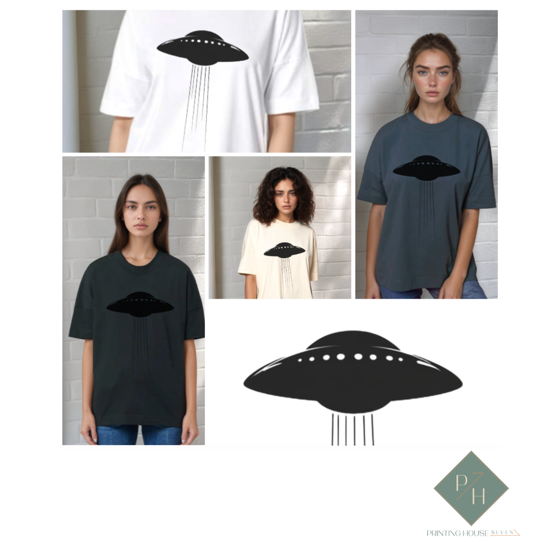 Alien UFO - Oversized Тениска