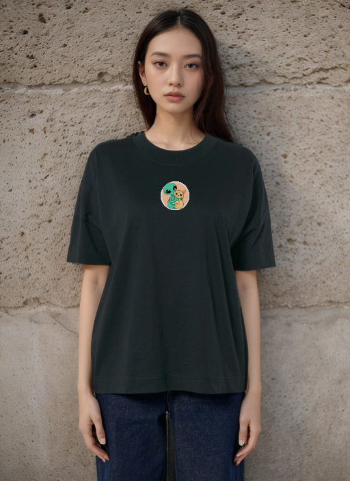 Извънземно И Коте - Oversized Тениска