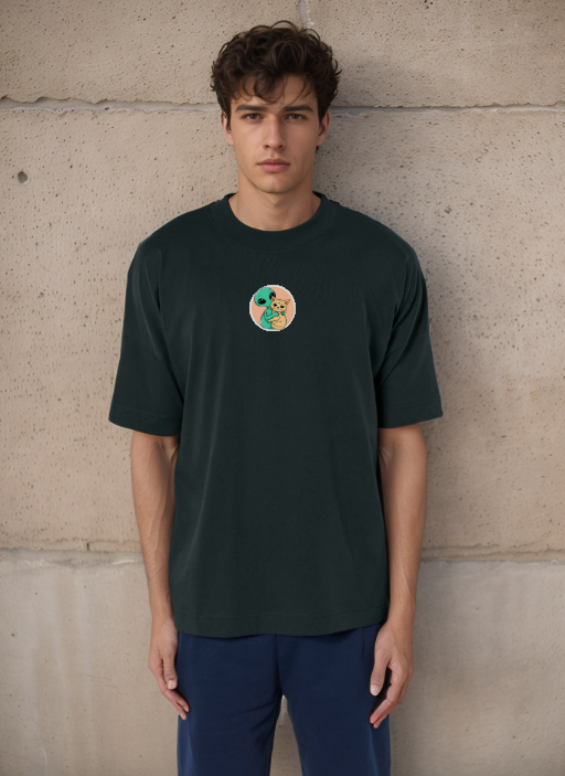 Извънземно И Коте - Oversized Тениска