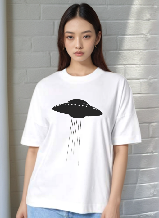 Alien UFO - Oversized Тениска