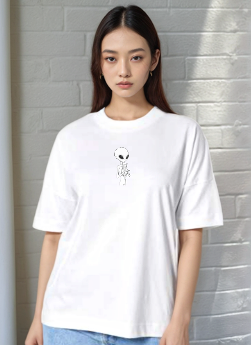 Извънземно И Коте - Oversized Тениска