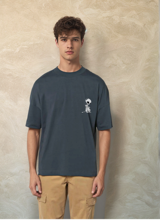 Извънземно И Коте - Oversized Тениска