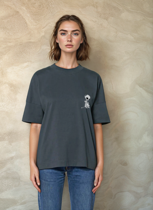 Извънземно И Коте - Oversized Тениска