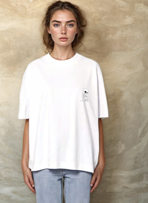 Извънземно И Коте - Oversized Тениска