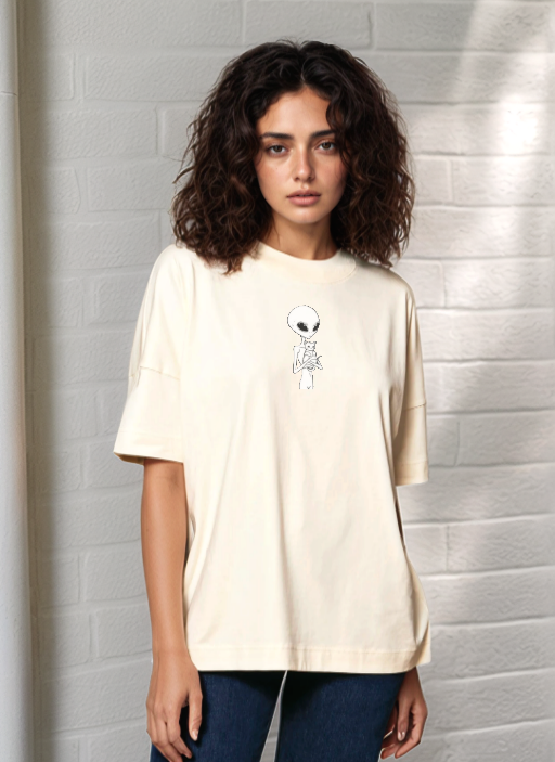 Извънземно И Коте - Oversized Тениска