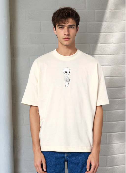 Извънземно И Коте - Oversized Тениска