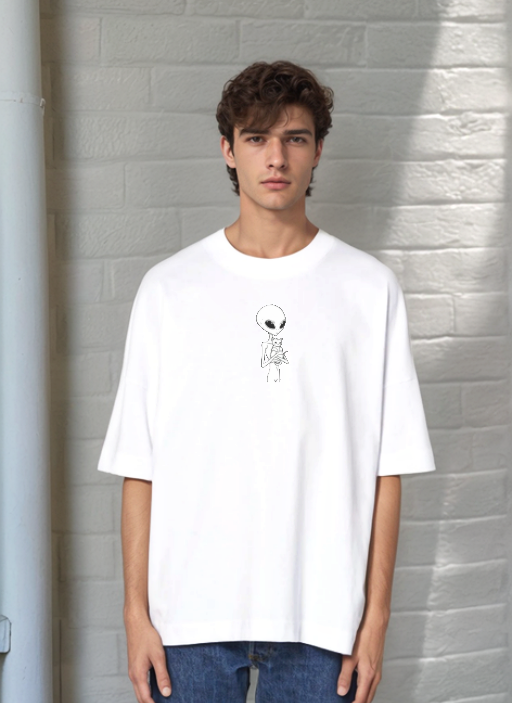 Извънземно И Коте - Oversized Тениска