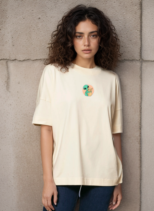 Извънземно И Коте - Oversized Тениска