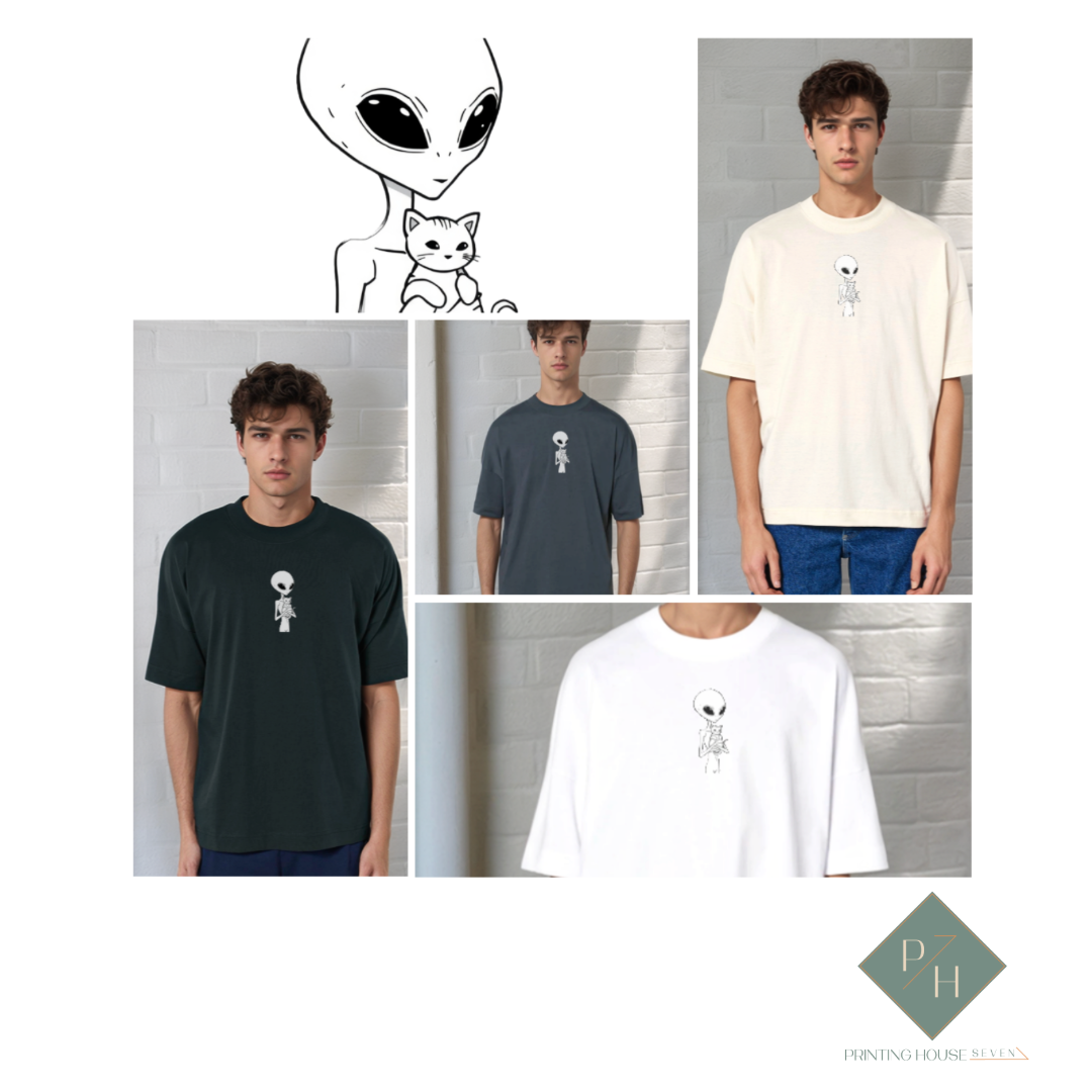 Извънземно И Коте - Oversized Тениска