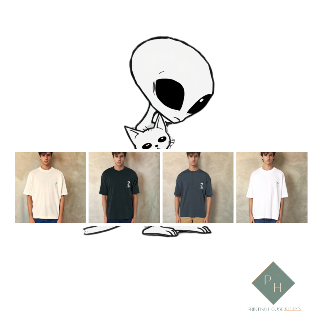 Извънземно И Коте - Oversized Тениска