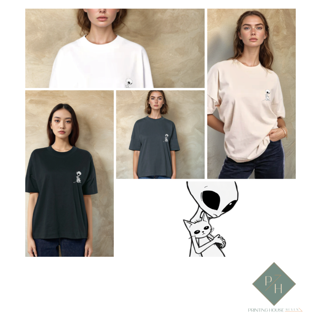 Извънземно И Коте - Oversized Тениска